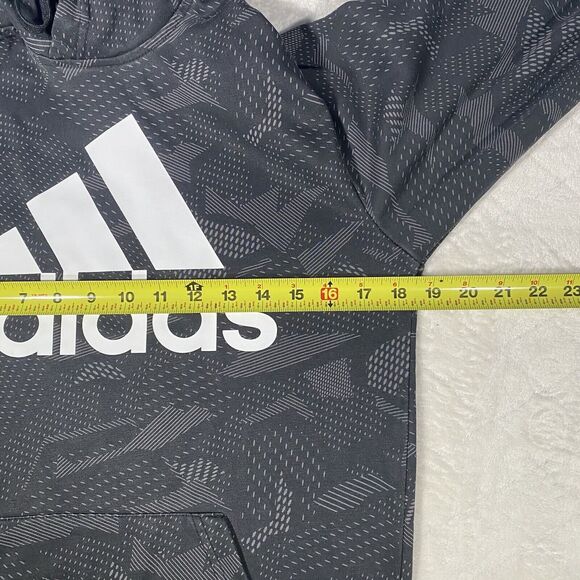 Adidas Essentials All Over Print Hoodie Men's Sz XS Lightweight Logo Spell Out - Picture 4 of 6